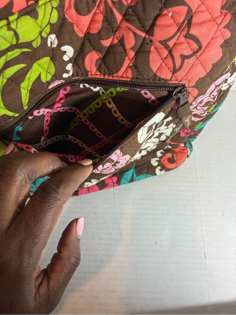 Vera Bradley Lola Medium Floral Print Quilted Flap Crossbody Shoulder Bag Travel - Picture 7 of 11